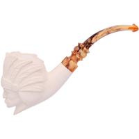 AKB Meerschaum Carved Man with Hat (with Case)