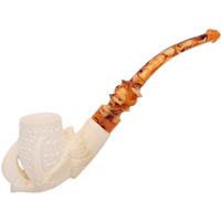 AKB Meerschaum Carved Dragon Claw Holding Lattice Egg