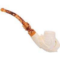 AKB Meerschaum Carved Dragon Claw Holding Lattice Egg