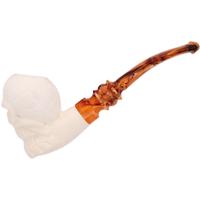 AKB Meerschaum Carved Bearded Skull