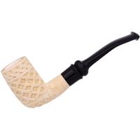 AKB Meerschaum Carved Bent Billiard (with Case)