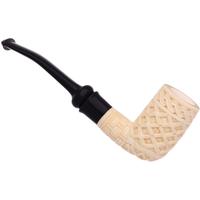 AKB Meerschaum Carved Bent Billiard (with Case)