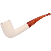 AKB Meerschaum Spot Carved Bent Billiard (with Case)