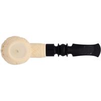 AKB Meerschaum Carved Floral Bent Apple (Mcinar) (with Case)