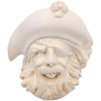 AKB Meerschaum Carved Laughing Pirate with Eyepatch & Cap (with Case)