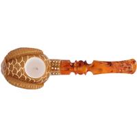 AKB Meerschaum Carved Skull with Horns (with Case)