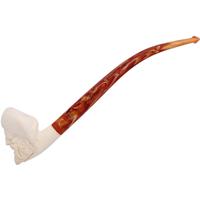 AKB Meerschaum Carved Laughing Pirate with Eyepatch & Cap Churchwarden (with Case)