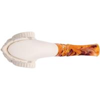 AKB Meerschaum Carved Bearded Man with Horns Churchwarden (Selver) (with Case & Extra Stem)