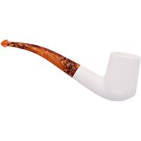 AKB Meerschaum Spot Carved Paneled Bent Billiard (with Case)