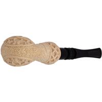 AKB Meerschaum Carved Floral Bent Egg (Mcinar) (with Case)