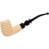 AKB Meerschaum Carved Floral Bent Billiard (Mcinar) (with Case)