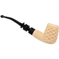 AKB Meerschaum Carved Floral Bent Billiard (Mcinar) (with Case)