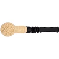 AKB Meerschaum Carved Floral Bent Billiard (Mcinar) (with Case)