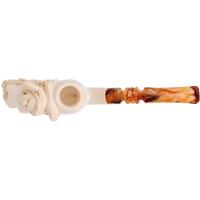 AKB Meerschaum Carved Nude Woman on Carved Bent Egg (Cevher) (with Case)