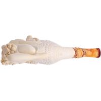 AKB Meerschaum Carved Nude Woman on Carved Bent Egg (Cevher) (with Case)