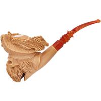 AKB Meerschaum Carved Bearded Pirate Skull with Cap (with Case)