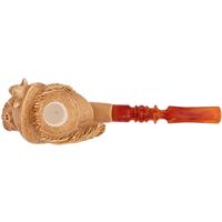 AKB Meerschaum Carved Bearded Pirate Skull with Cap (with Case)