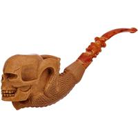 AKB Meerschaum Carved Dragon Claw Holding Skull (with Case)