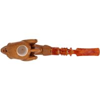 AKB Meerschaum Carved Dragon Claw Holding Skull (with Case)