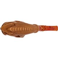AKB Meerschaum Carved Dragon Claw Holding Skull (with Case)
