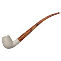 AKB Meerschaum Smooth Bent Billiard Churchwarden (with Case)