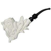 AKB Meerschaum Carved Nude Woman Surrounded by Wild Vines (with Case)