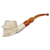 AKB Meerschaum Carved Civil War Soldier with Pipe (Ali) (with Case)