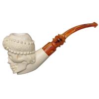 AKB Meerschaum Carved Fortune Teller Skull (Ali) (with Case)