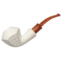 AKB Meerschaum Lattice Paneled Bent Dublin (Tekin) (with Case)