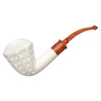 AKB Meerschaum Lattice Paneled Bent Dublin (Tekin) (with Case)
