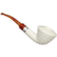 AKB Meerschaum Lattice Bent Dublin with Silver (Tekin) (with Case)