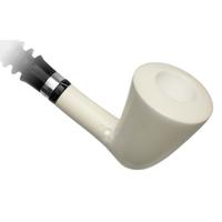 AKB Meerschaum Spot Carved Bent Dublin Churchwarden with Silver (Tekin) (with Case)