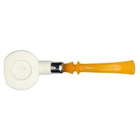 AKB Meerschaum Lattice Paneled Bent Dublin with Silver (Tekin) (with Case)