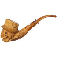 AKB Meerschaum Carved Skull in Hat (Ali) (with Case)
