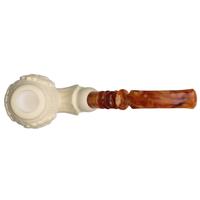 AKB Meerschaum Carved Floral Bent Apple (I. Baglan) (with Case)