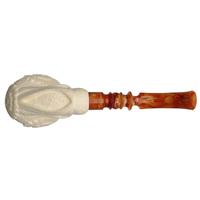 AKB Meerschaum Carved Floral Bent Apple (I. Baglan) (with Case)