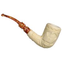 AKB Meerschaum Carved Christmas 2019 Bent Billiard (Ali) (with Case)