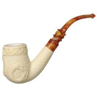 AKB Meerschaum Carved Christmas 2019 Bent Billiard (Ali) (with Case)