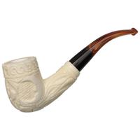 AKB Meerschaum Carved Christmas 2019 Bent Billiard (Ali) (with Case)