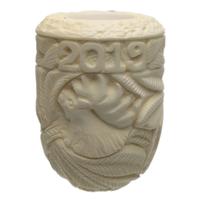 AKB Meerschaum Carved Christmas 2019 Bent Billiard (Ali) (with Case)