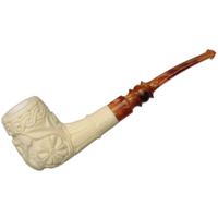 AKB Meerschaum Carved Christmas 2019 Bent Billiard (Ali) (with Case)