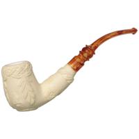 AKB Meerschaum Carved Christmas 2019 Bent Billiard (with Case)