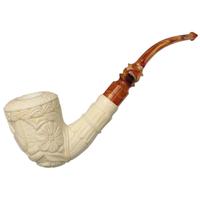 AKB Meerschaum Carved Christmas 2019 Bent Dublin (Ali) (with Case)