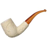 AKB Meerschaum Carved Christmas 2019 Bent Billiard (with Case)