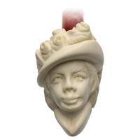 AKB Meerschaum Carved High Society Lady with Feather Hat (with Case)