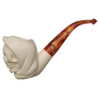 AKB Meerschaum Carved Hooded Skull (with Case)