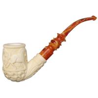 AKB Meerschaum Carved Horse Bent Billiard (H. Ege) (with Case)