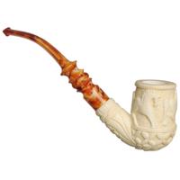 AKB Meerschaum Carved Horse Bent Billiard (H. Ege) (with Case)