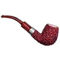 AKB Meerschaum Rusticated Bent Billiard with Silver (Tekin) (with Case)