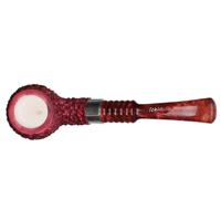 AKB Meerschaum Rusticated Bent Billiard with Silver (Tekin) (with Case)